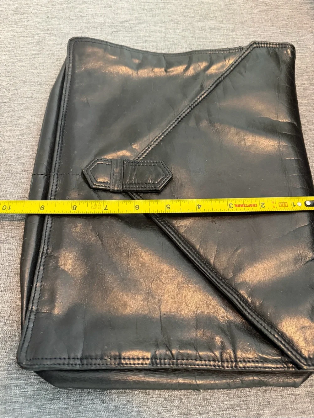 Authentic Bottega Veneta Black Leather Portfolio Clutch Made in Italy